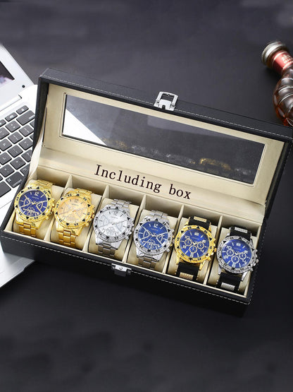 Men's Steel Strap Quartz Watch Set