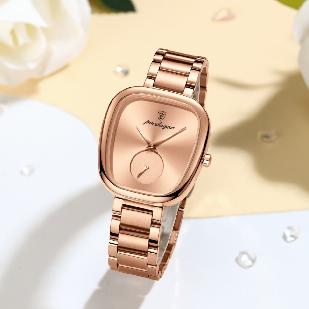 Women's Elegant Oval Quartz Watch – Stainless Steel Case