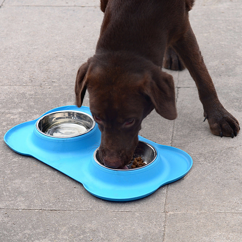 Pet Bowl Stainless Steel Double Bowl