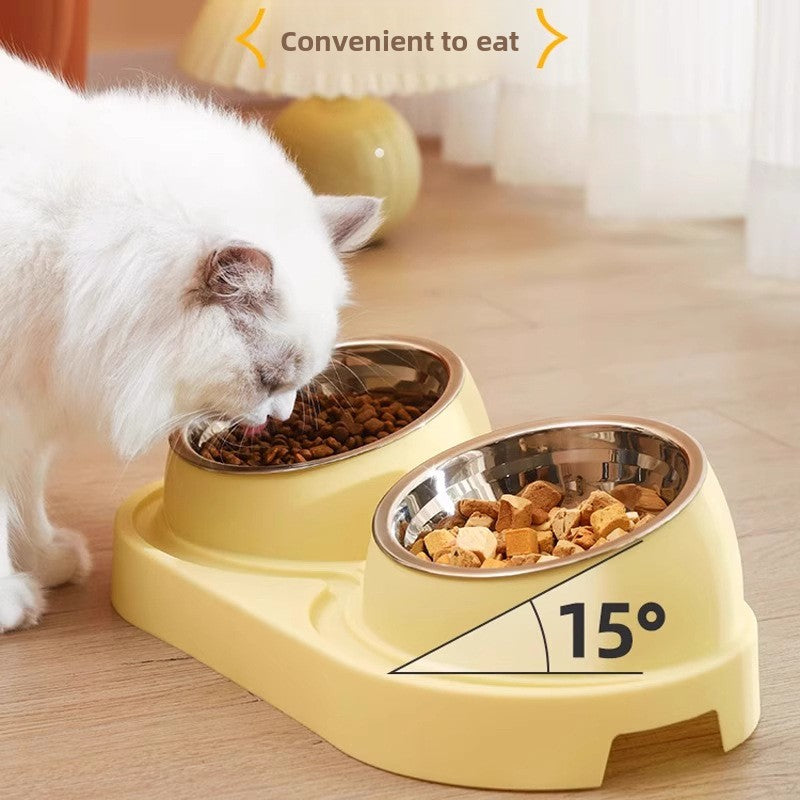 Double Compartment Pet Food Bowl