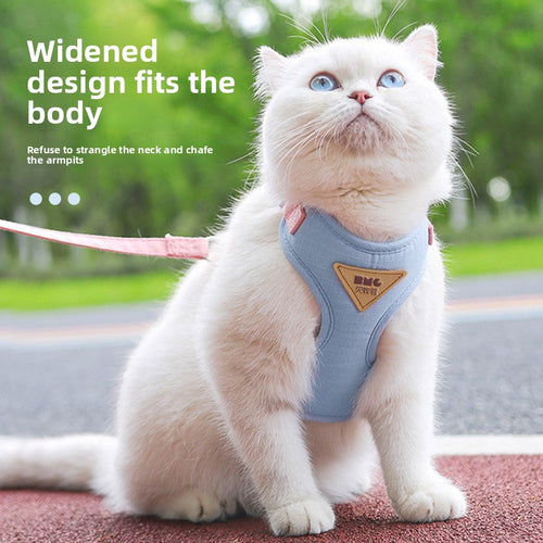 Adjustable Pet Harness Vest with Leash for Cats and Small Dogs