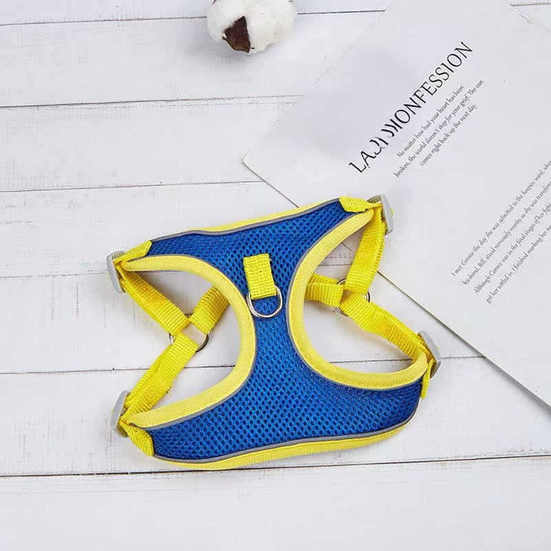 Pet Dog Cat Harness Vest Breathable Reflective Adjustable Walking Leash