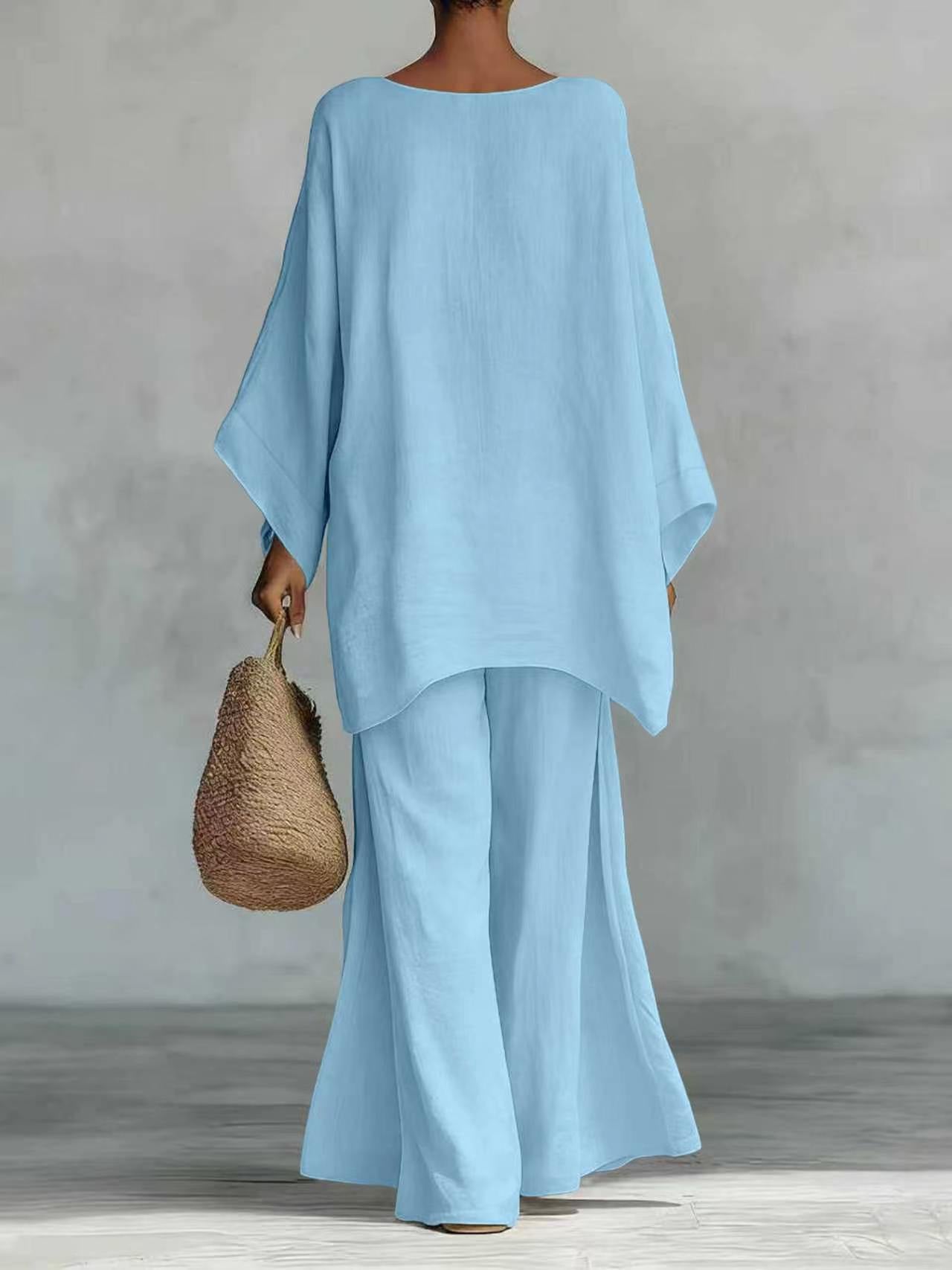 Old Man Qian's linen and cotton blended shirt