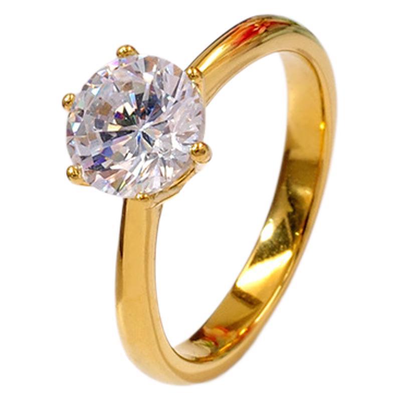 Classic Gold Plated Zircon Ring