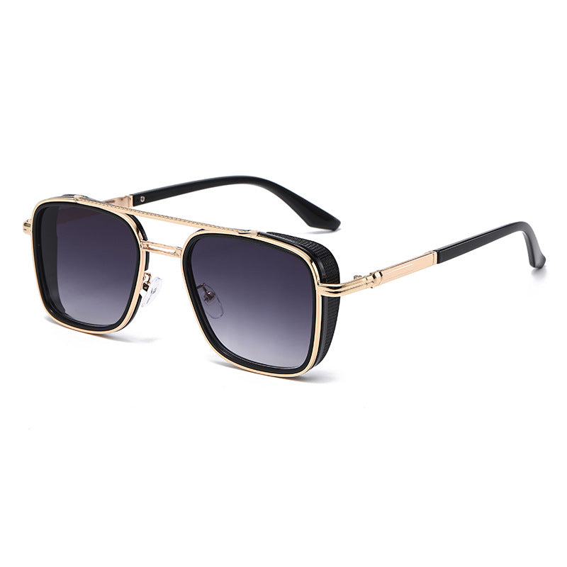 Geometric Metal Frame UV Protection Sunglasses