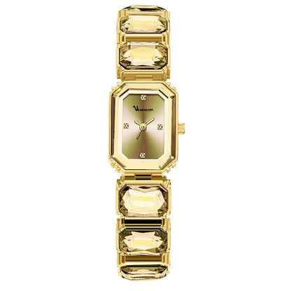 Square-faced quartz women's watch