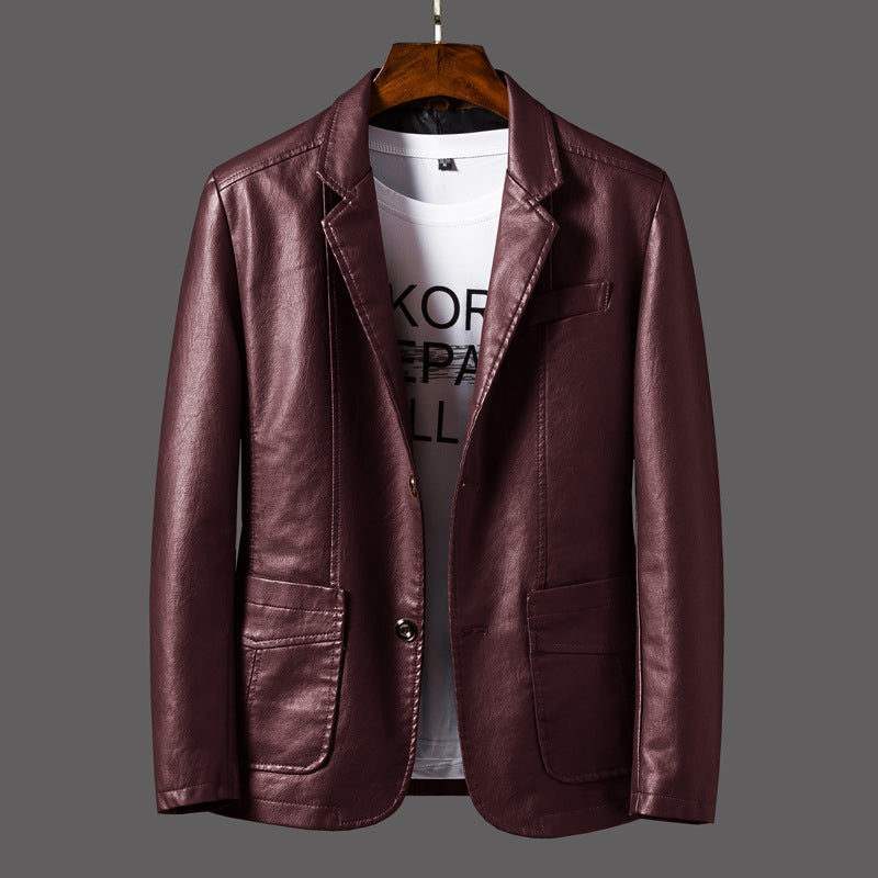 Men's PU Leather Business Casual Jacket