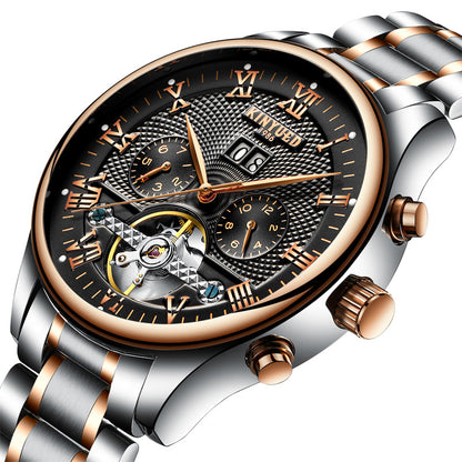 Automatic Mechanical Watch with Tourbillon and Calendar