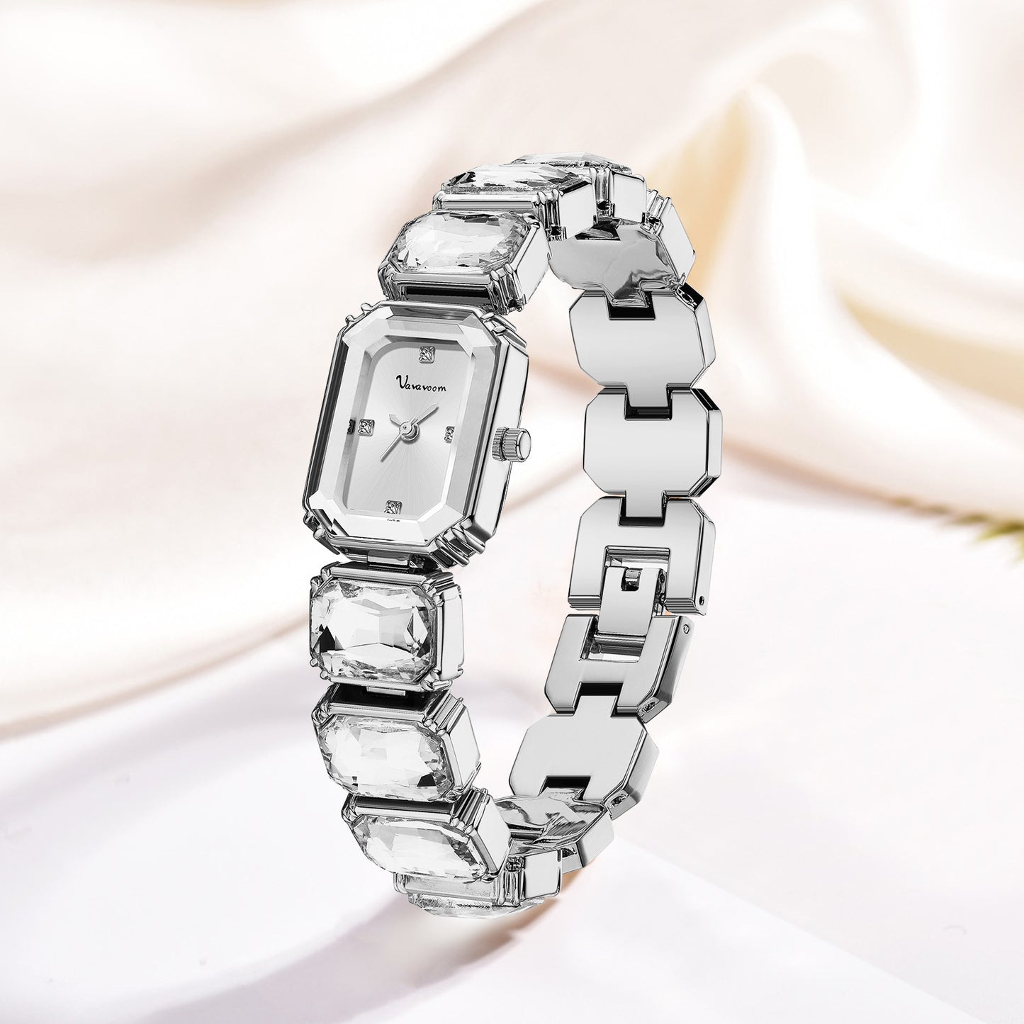 Square-faced quartz women's watch