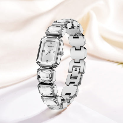 Square-faced quartz women's watch