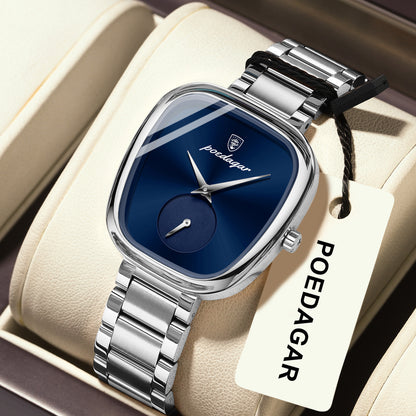 Women's Elegant Oval Quartz Watch – Stainless Steel Case