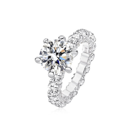 Damilla 4 Carat Moissanite Ring in s925 Sterling Silver