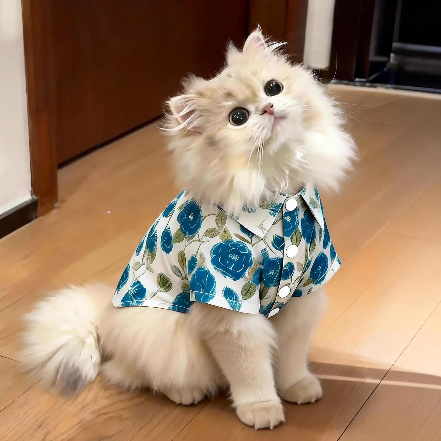 Floral Pet Shirt for Cats and Small Dogs