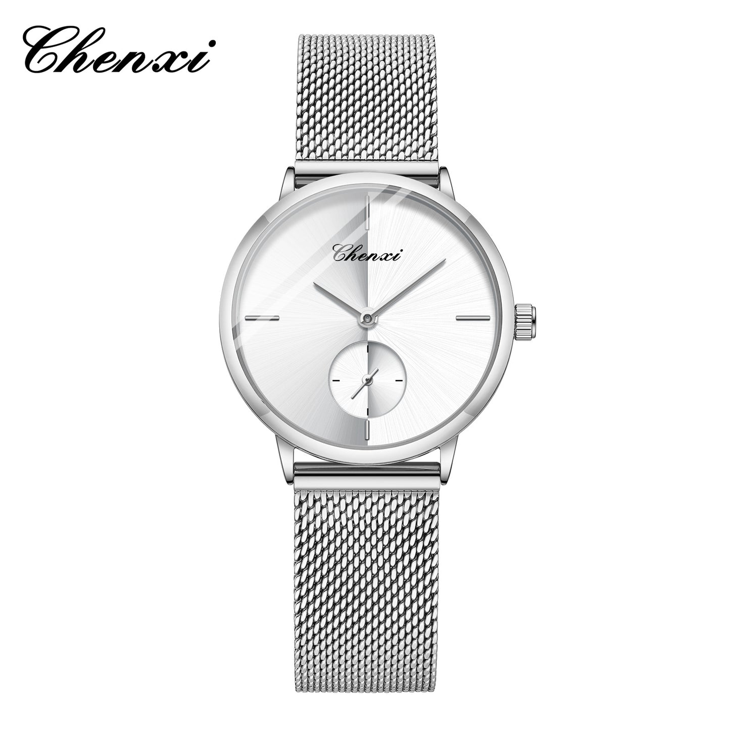 Slim Steel Mesh Quartz Watch for Couples