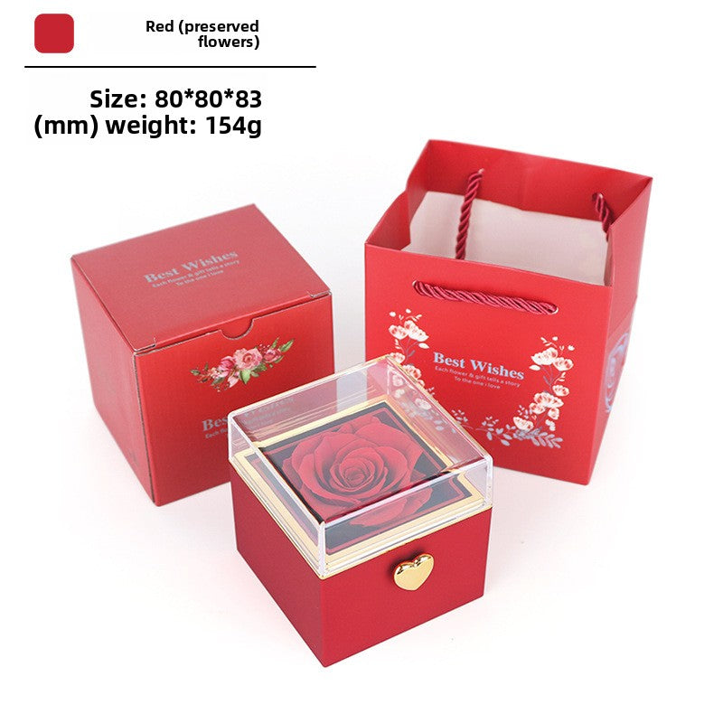 Automatic rotating rose flower gift box