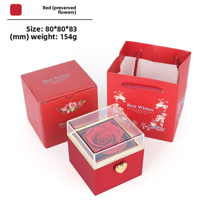 Automatic rotating rose flower gift box