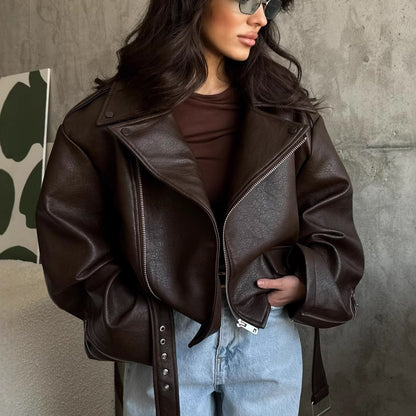 Leather jacket woman