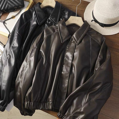 Women's vintage leather coat