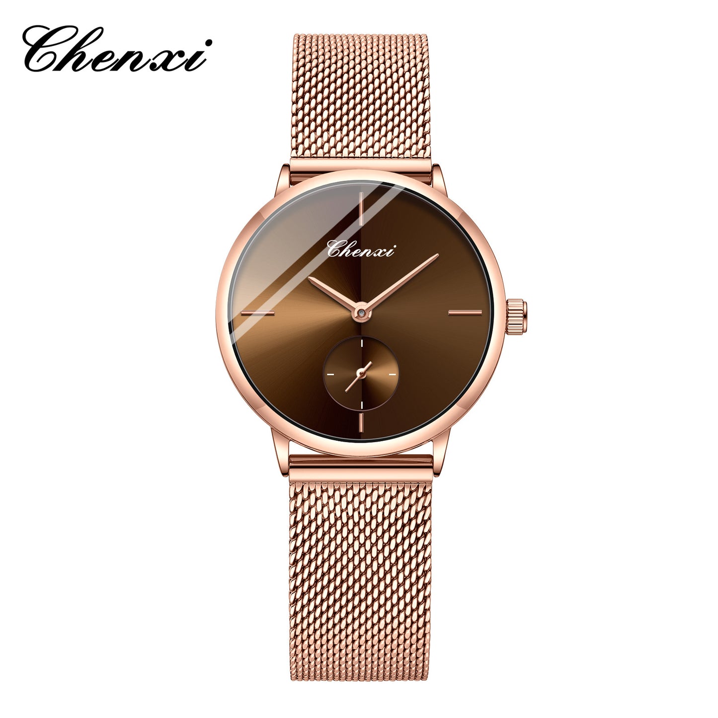 Slim Steel Mesh Quartz Watch for Couples