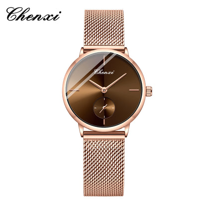 Slim Steel Mesh Quartz Watch for Couples
