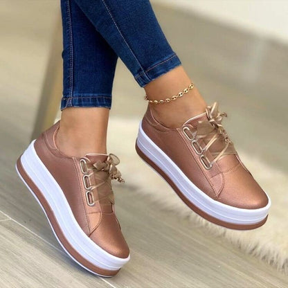 Women's Metallic Platform Sneakers ? Gold, Silver & Rose Gold