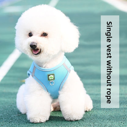 Pet Dog Cat Harness Vest Breathable Reflective Adjustable Walking Leash