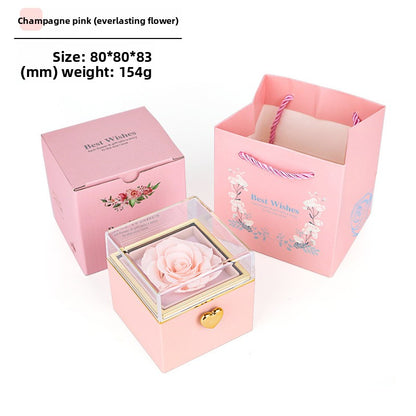 Automatic rotating rose flower gift box