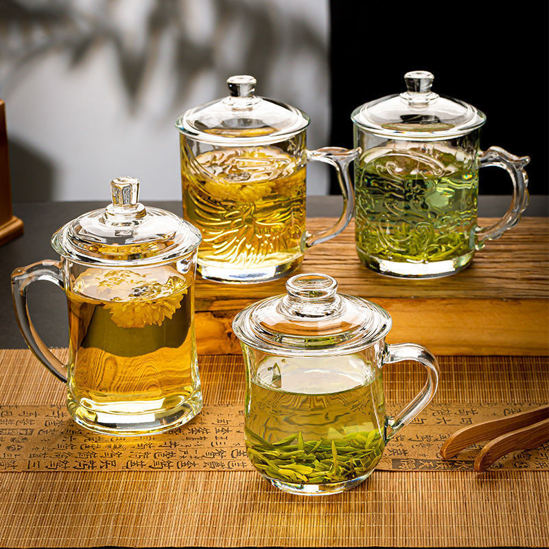 Glass Tea Cup with Lid