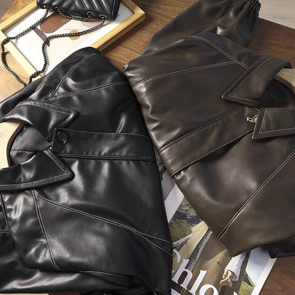 Women's vintage leather coat