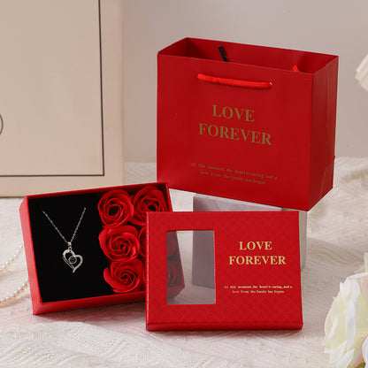Decorative Soap Flower Gift Box with Handbag