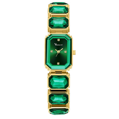Square-faced quartz women's watch