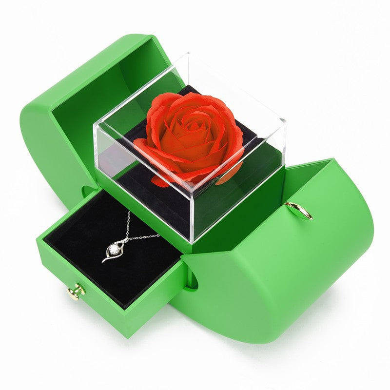 Eternal Flower Christmas Jewelry Gift Box with Necklace