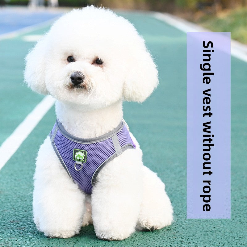 Pet Dog Cat Harness Vest Breathable Reflective Adjustable Walking Leash