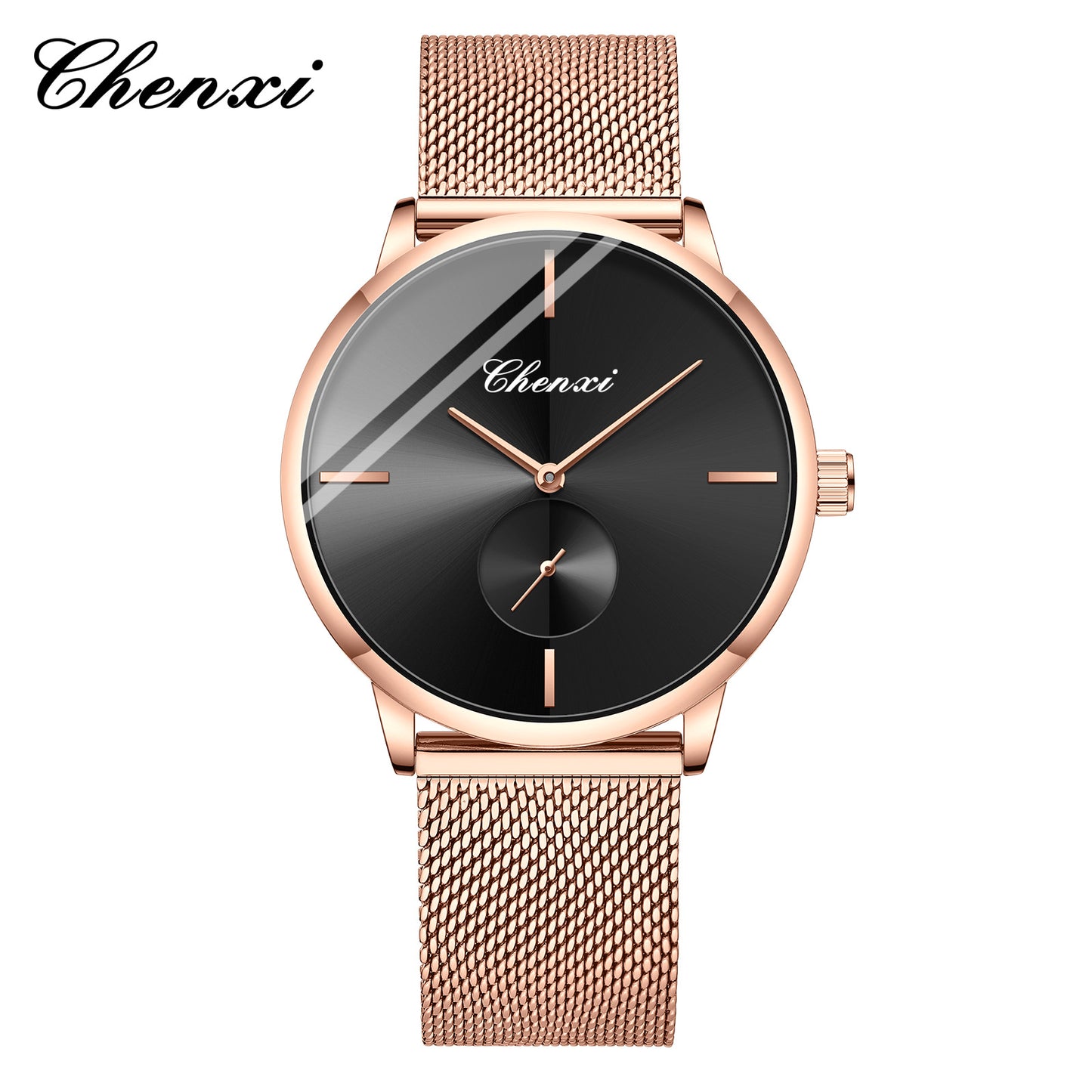 Slim Steel Mesh Quartz Watch for Couples