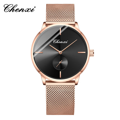 Slim Steel Mesh Quartz Watch for Couples