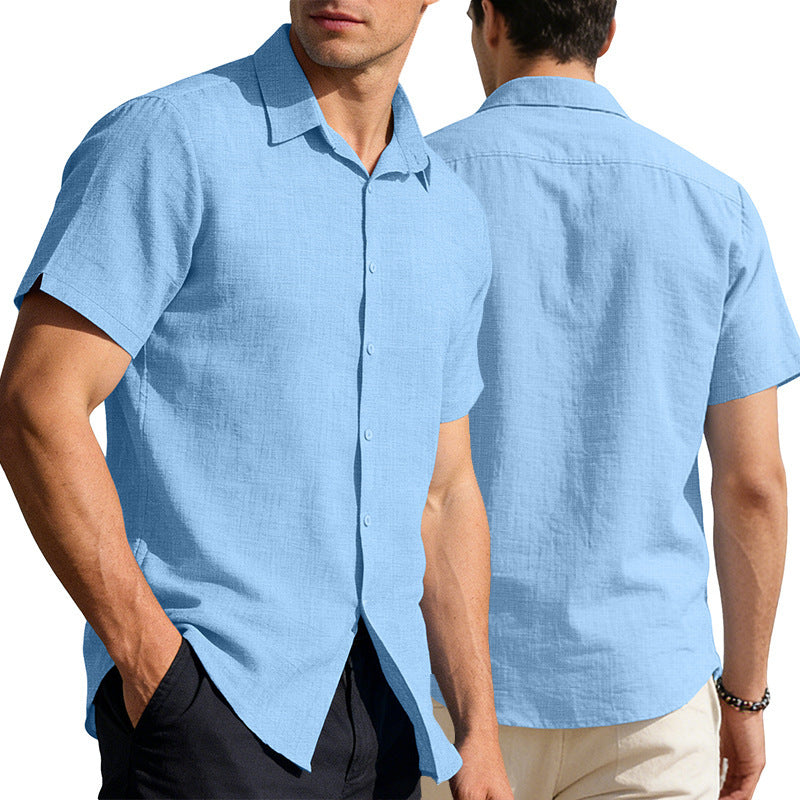 Mens Linen Short Sleeve Shirt