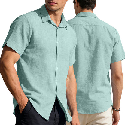 Mens Linen Short Sleeve Shirt