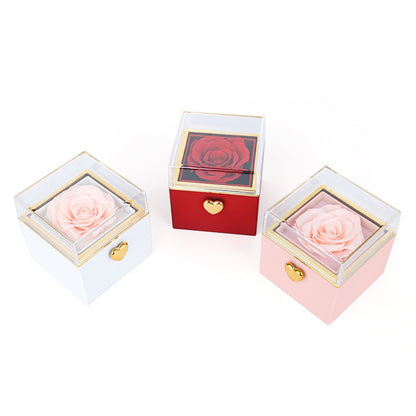 Automatic rotating rose flower gift box