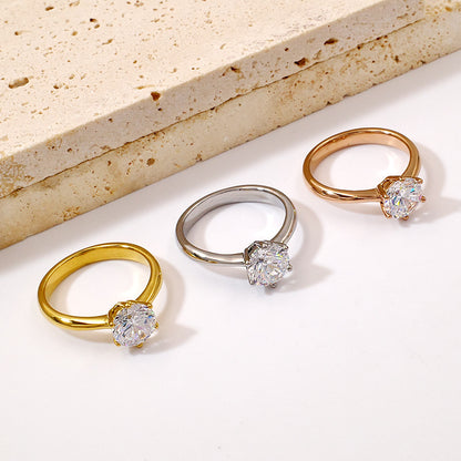 Classic Gold Plated Zircon Ring