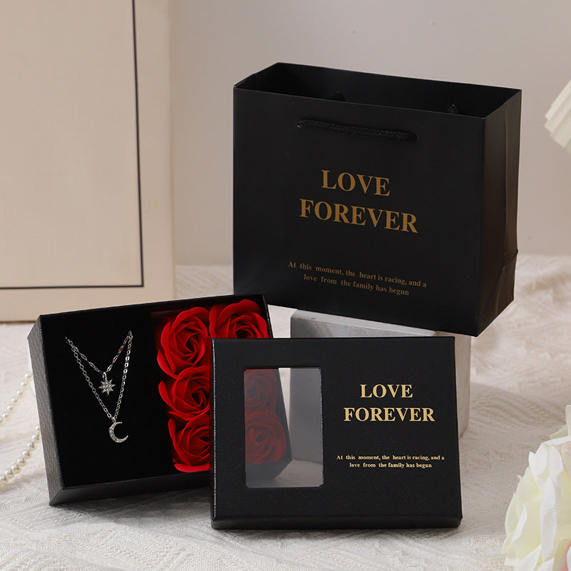 Decorative Soap Flower Gift Box with Handbag
