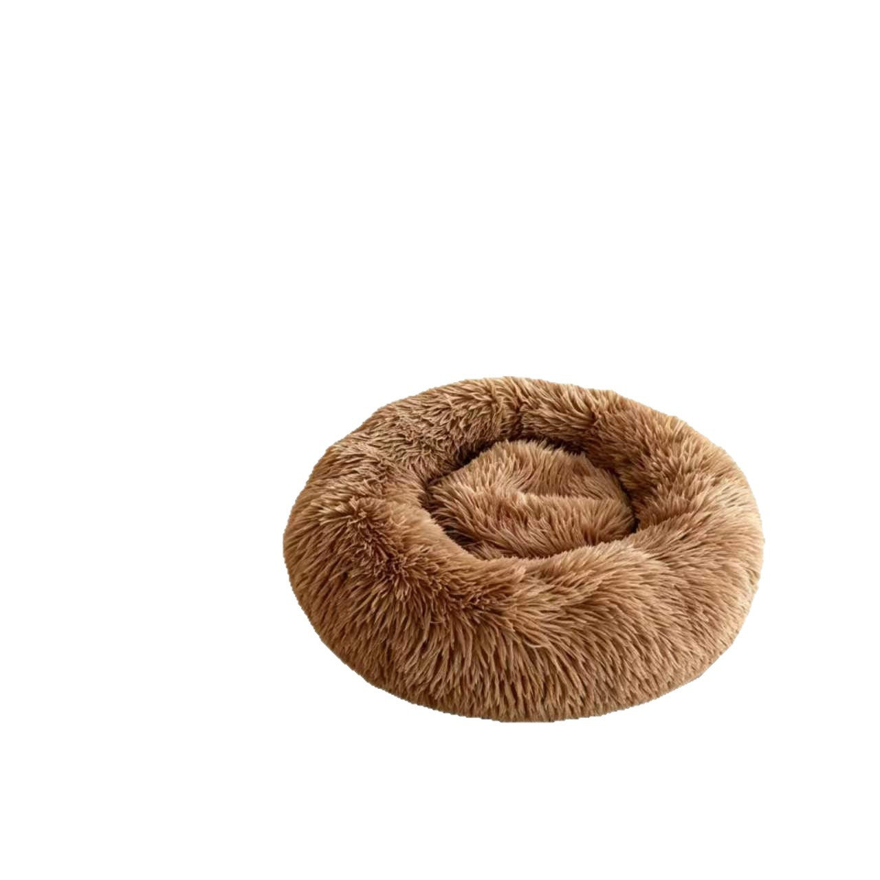 Round Plush Pet Bed for Dogs and Cats