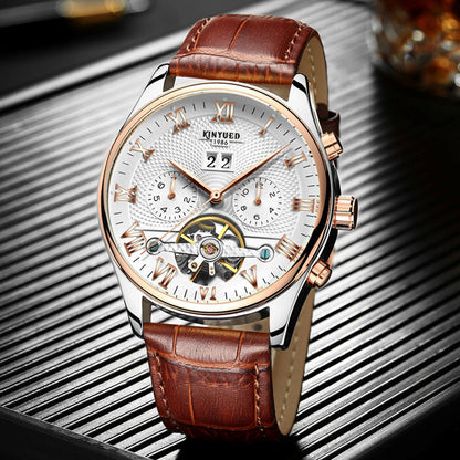 Automatic Mechanical Watch with Tourbillon and Calendar
