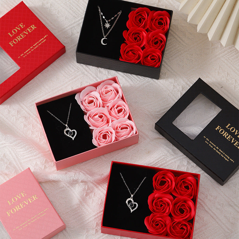 Decorative Soap Flower Gift Box with Handbag