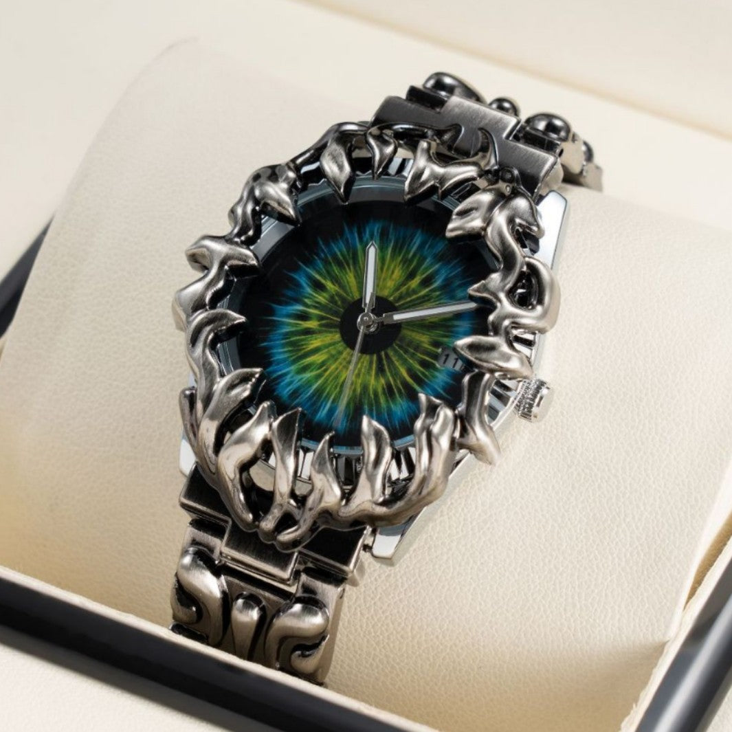 Men's Retro Y2K Claw Quartz Watch – Luminous Calendar Alloy Design