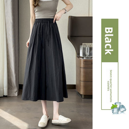 Womens High Waist Wide Leg Cropped Pants