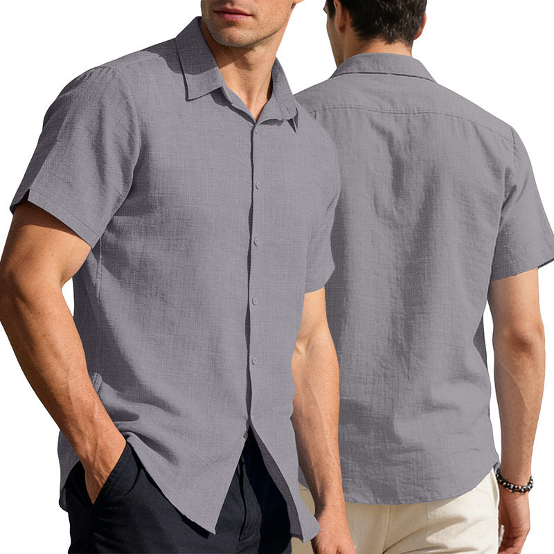 Mens Linen Short Sleeve Shirt