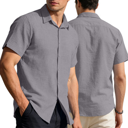 Mens Linen Short Sleeve Shirt