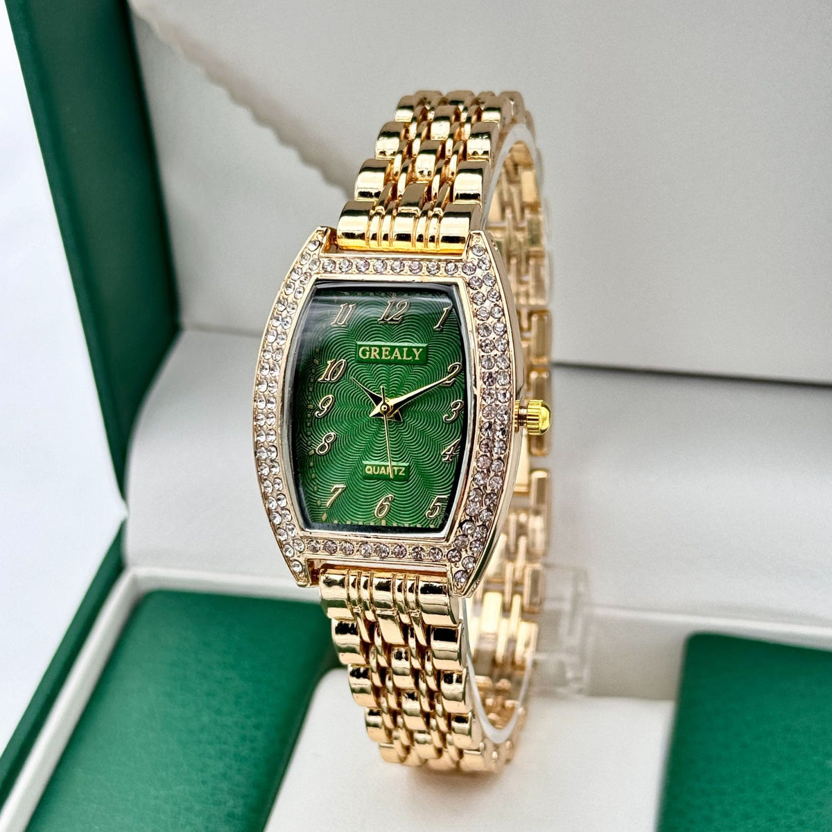 Women's Digital Analog Barrel-Shaped Quartz Watch