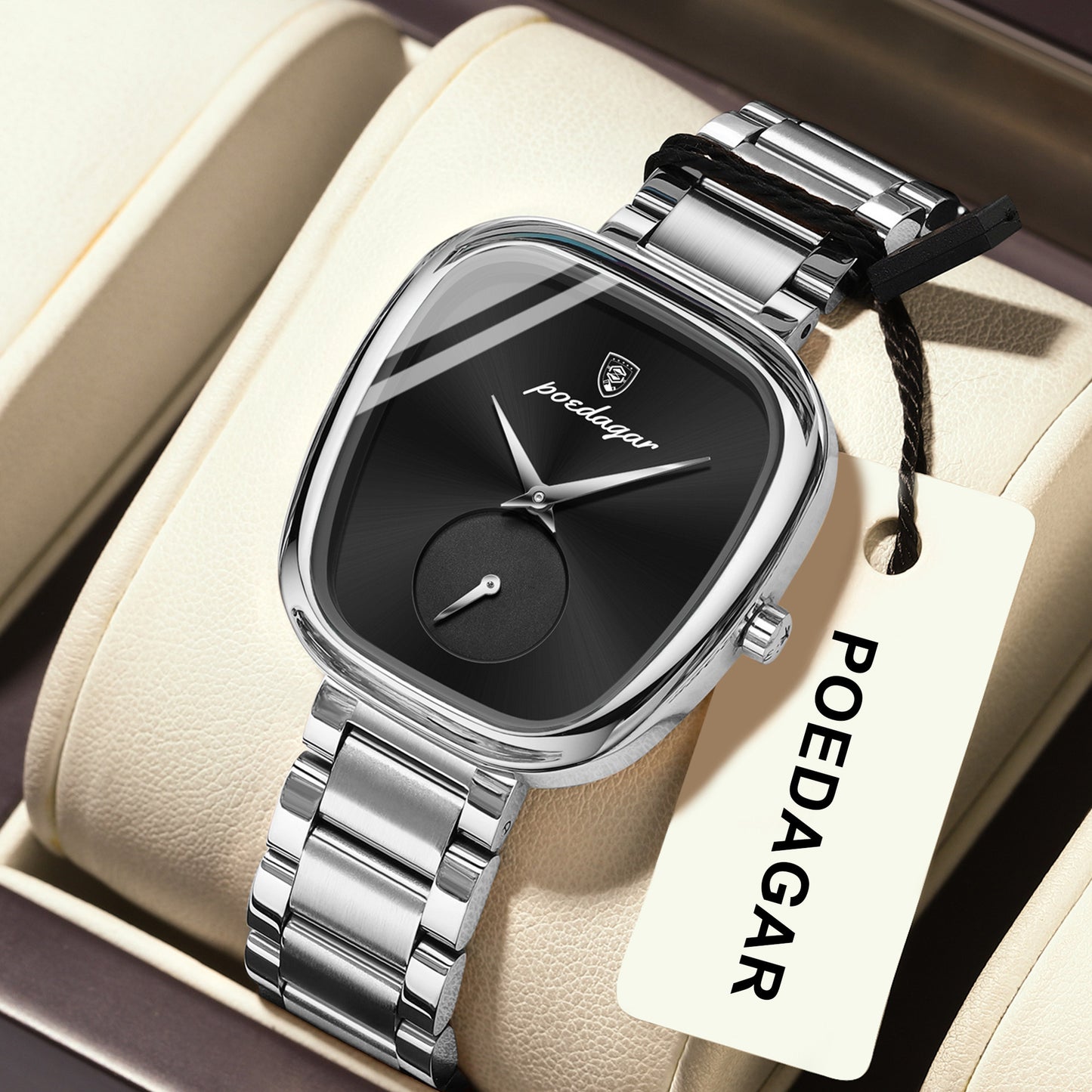 Women's Elegant Oval Quartz Watch – Stainless Steel Case