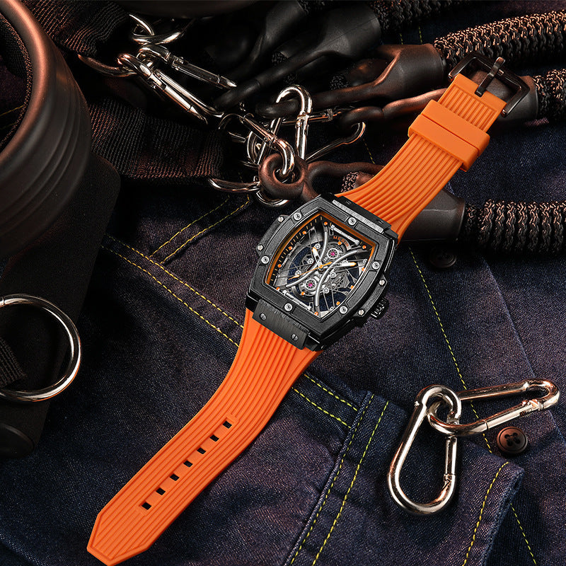 Meigel's New Men's Barrel-Shaped Wholesale Douyin Popular Fashion Trend Silicone Strap Luminous Sports Watch